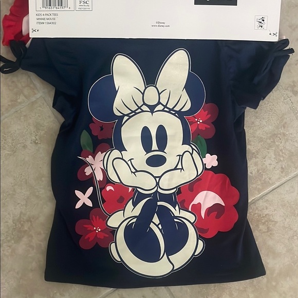 NWT Disney Minnie Mouse Toddler Girl’s 4-Pack Tees Size 4T - Picture 4 of 5